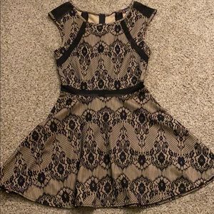 Trixxi Lace over Nude Dress